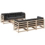 Set de sofás jardín 7 pzas con cojines madera maciza pino de vidaXL, Conjuntos de jardín - Ref: Foro24-3299301, Precio: 648,0...