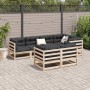Set de sofás jardín 7 pzas con cojines madera maciza pino de vidaXL, Conjuntos de jardín - Ref: Foro24-3299493, Precio: 709,6...