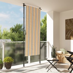 Persiana enrollable exterior tela acero amarillo y blanco de vidaXL, Toldos - Ref: Foro24-368773, Precio: 63,45 €, Descuento: %