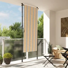 Yellow and white steel fabric exterior roller blind by vidaXL, Awnings - Ref: Foro24-368773, Price: 62,15 €, Discount: %