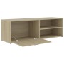 Mueble de TV madera contrachapada color roble 120x34x37 cm de vidaXL, Muebles TV - Ref: Foro24-801155, Precio: 57,40 €, Descu...