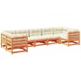 Set de sofás jardín 7 pzas con cojines madera pino marrón cera de vidaXL, Conjuntos de jardín - Ref: Foro24-3299619, Precio: ...