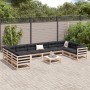 Juego de sofás de jardín 11 pzas madera maciza de pino de vidaXL, Conjuntos de jardín - Ref: Foro24-3299644, Precio: 613,17 €...