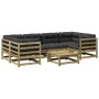 Set de sofás jardín 7 pzas con cojines madera pino impregnada de vidaXL, Conjuntos de jardín - Ref: Foro24-3299315, Precio: 6...