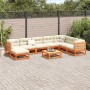 Juego de sofás de jardín 9 pzas madera maciza pino marrón cera de vidaXL, Conjuntos de jardín - Ref: Foro24-3299582, Precio: ...