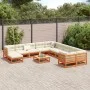 Juego de sofás de jardín 12 pzas madera maciza pino marrón cera de vidaXL, Conjuntos de jardín - Ref: Foro24-3299652, Precio:...