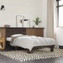 Estructura cama madera ingeniería metal roble marrón 75x190 cm de vidaXL, Camas y somieres - Ref: Foro24-845751, Precio: 67,3...