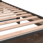 Estructura cama madera ingeniería metal roble marrón 75x190 cm de vidaXL, Camas y somieres - Ref: Foro24-845751, Precio: 67,3...