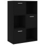 Armario almacenamiento madera contrachapada negra 60x29,5x90 cm de vidaXL, Librerías y estanterías - Ref: Foro24-801135, Prec...