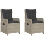Sillones reclinables de jardín 2 uds ratán sintético gris claro de vidaXL, Sillas de jardín - Ref: Foro24-368657, Precio: 226...
