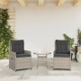 Sillones reclinables de jardín 2 uds ratán sintético gris claro de vidaXL, Sillas de jardín - Ref: Foro24-368657, Precio: 226...