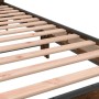 Estructura cama madera ingeniería metal roble humo 100x200 cm de vidaXL, Camas y somieres - Ref: Foro24-845739, Precio: 107,4...