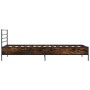 Estructura cama madera ingeniería metal roble ahumado 90x200 cm de vidaXL, Camas y somieres - Ref: Foro24-845584, Precio: 75,...