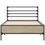 Estructura cama madera ingeniería metal roble Sonoma 90x190 cm de vidaXL, Camas y somieres - Ref: Foro24-845628, Precio: 67,7...