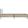 Estructura cama madera ingeniería metal roble Sonoma 90x190 cm de vidaXL, Camas y somieres - Ref: Foro24-845628, Precio: 67,7...