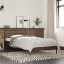 Estructura cama madera ingeniería metal roble marrón 90x200 cm de vidaXL, Camas y somieres - Ref: Foro24-845586, Precio: 77,7...