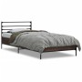 Estructura cama madera ingeniería metal roble marrón 90x200 cm de vidaXL, Camas y somieres - Ref: Foro24-845586, Precio: 77,7...