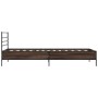 Estructura cama madera ingeniería metal roble marrón 90x200 cm de vidaXL, Camas y somieres - Ref: Foro24-845586, Precio: 77,7...