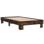 Estructura cama madera ingeniería metal roble ahumado 90x200 cm de vidaXL, Camas y somieres - Ref: Foro24-845874, Precio: 67,...