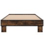 Estructura cama madera ingeniería metal roble ahumado 90x200 cm de vidaXL, Camas y somieres - Ref: Foro24-845874, Precio: 67,...