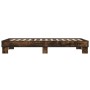 Estructura cama madera ingeniería metal roble ahumado 90x200 cm de vidaXL, Camas y somieres - Ref: Foro24-845874, Precio: 67,...