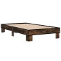 Estructura cama madera ingeniería metal roble ahumado 90x200 cm de vidaXL, Camas y somieres - Ref: Foro24-845874, Precio: 67,...