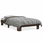 Estructura cama madera ingeniería metal roble marrón 90x200 cm de vidaXL, Camas y somieres - Ref: Foro24-845876, Precio: 68,9...