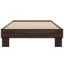 Estructura cama madera ingeniería metal roble marrón 90x200 cm de vidaXL, Camas y somieres - Ref: Foro24-845876, Precio: 68,9...