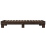 Estructura cama madera ingeniería metal roble marrón 90x200 cm de vidaXL, Camas y somieres - Ref: Foro24-845876, Precio: 68,9...