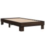 Estructura cama madera ingeniería metal roble marrón 90x200 cm de vidaXL, Camas y somieres - Ref: Foro24-845876, Precio: 68,9...