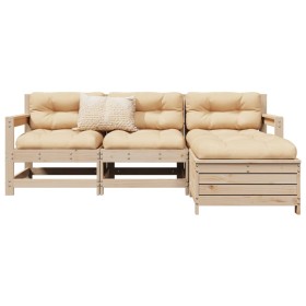 Juego de sofás de jardín 4 pzas madera maciza de pino de vidaXL, Conjuntos de jardín - Ref: Foro24-3250792, Precio: 240,14 €,...