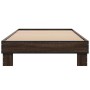 Estructura cama madera ingeniería metal roble marrón 75x190 cm de vidaXL, Camas y somieres - Ref: Foro24-845881, Precio: 65,3...