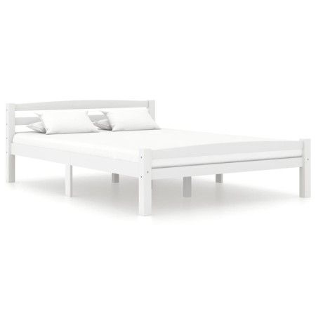 Estructura de cama de madera maciza de pino blanca 120x200 cm de vidaXL, Camas y somieres - Ref: Foro24-322070, Precio: 122,2...