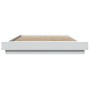 Estructura de cama con LED madera ingeniería blanco 140x190 cm de vidaXL, Camas y somieres - Ref: Foro24-3281126, Precio: 182...