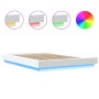 Estructura de cama con LED madera ingeniería blanco 140x190 cm de vidaXL, Camas y somieres - Ref: Foro24-3281126, Precio: 182...