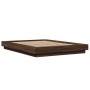 Estructura cama con luces LED madera roble marrón 140x190 cm de vidaXL, Camas y somieres - Ref: Foro24-3281132, Precio: 187,7...
