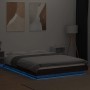 Estructura cama con luces LED madera roble marrón 140x190 cm de vidaXL, Camas y somieres - Ref: Foro24-3281132, Precio: 187,7...