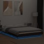 Estructura cama con luces LED madera roble marrón 135x190 cm de vidaXL, Camas y somieres - Ref: Foro24-3281139, Precio: 183,5...