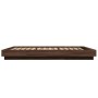 Estructura cama con luces LED madera roble marrón 135x190 cm de vidaXL, Camas y somieres - Ref: Foro24-3281139, Precio: 183,5...