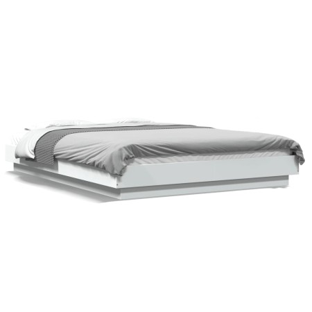 Estructura de cama madera de ingeniería blanca 140x190 cm de vidaXL, Camas y somieres - Ref: Foro24-3281217, Precio: 161,10 €...