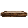 Estructura de cama madera de ingeniería roble ahumado 140x200cm de vidaXL, Camas y somieres - Ref: Foro24-3281193, Precio: 16...