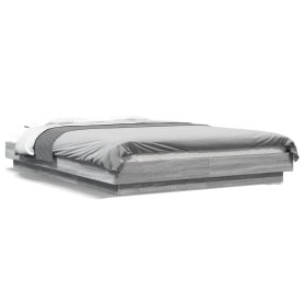 Estructura de cama madera de ingeniería gris Sonoma 120x190 cm de vidaXL, Camas y somieres - Ref: Foro24-3281236, Precio: 160...