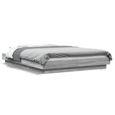 Estructura de cama madera de ingeniería gris Sonoma 120x190 cm de vidaXL, Camas y somieres - Ref: Foro24-3281236, Precio: 160...