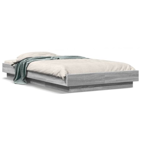 Estructura de cama madera de ingeniería gris Sonoma 100x200 cm de vidaXL, Camas y somieres - Ref: Foro24-3281208, Precio: 143...