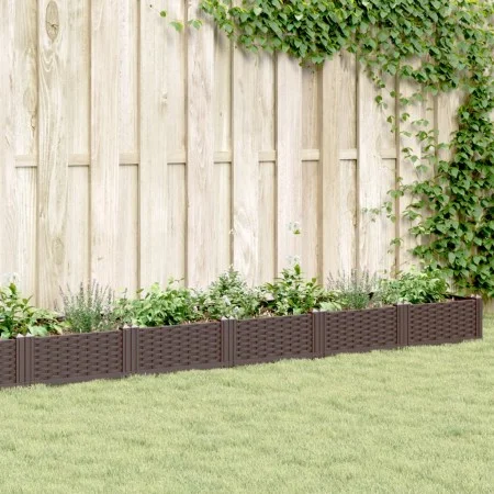 Jardinera con clavijas PP marrón 362,5x42,5x28,5 cm de vidaXL, Maceteros y jardineras - Ref: Foro24-368021, Precio: 95,46 €, ...