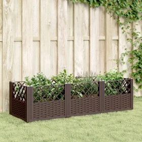 Jardinera con clavijas PP marrón 123,5x43,5x43,5 cm de vidaXL, Maceteros y jardineras - Ref: Foro24-368016, Precio: 54,87 €, ...