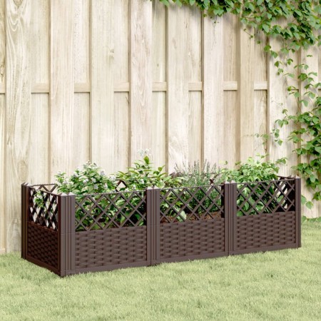 Jardinera con clavijas PP marrón 123,5x43,5x43,5 cm de vidaXL, Maceteros y jardineras - Ref: Foro24-368016, Precio: 55,72 €, ...