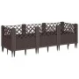 Jardinera con clavijas PP marrón 123,5x43,5x43,5 cm de vidaXL, Maceteros y jardineras - Ref: Foro24-368016, Precio: 54,87 €, ...
