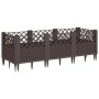 Jardinera con clavijas PP marrón 123,5x43,5x43,5 cm de vidaXL, Maceteros y jardineras - Ref: Foro24-368016, Precio: 55,72 €, ...