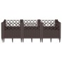 Jardinera con clavijas PP marrón 123,5x43,5x43,5 cm de vidaXL, Maceteros y jardineras - Ref: Foro24-368016, Precio: 55,72 €, ...